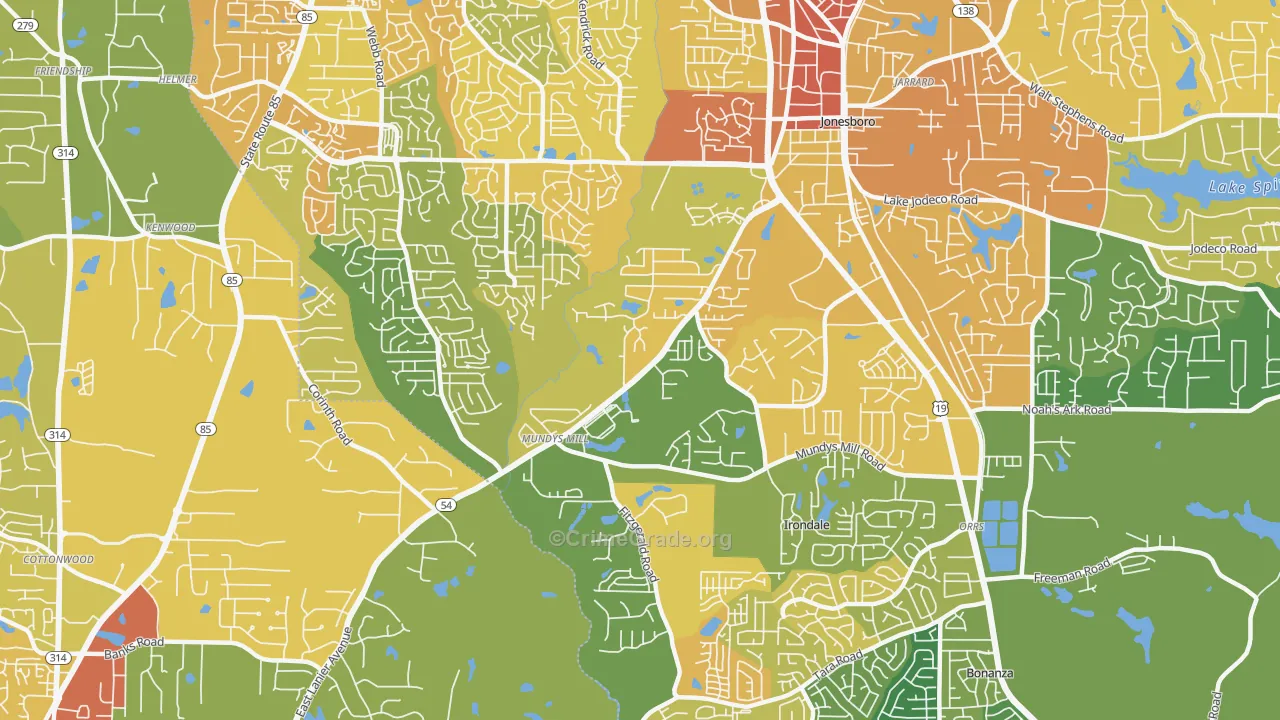 30238, GA Map of Drug-Related Crime Rates