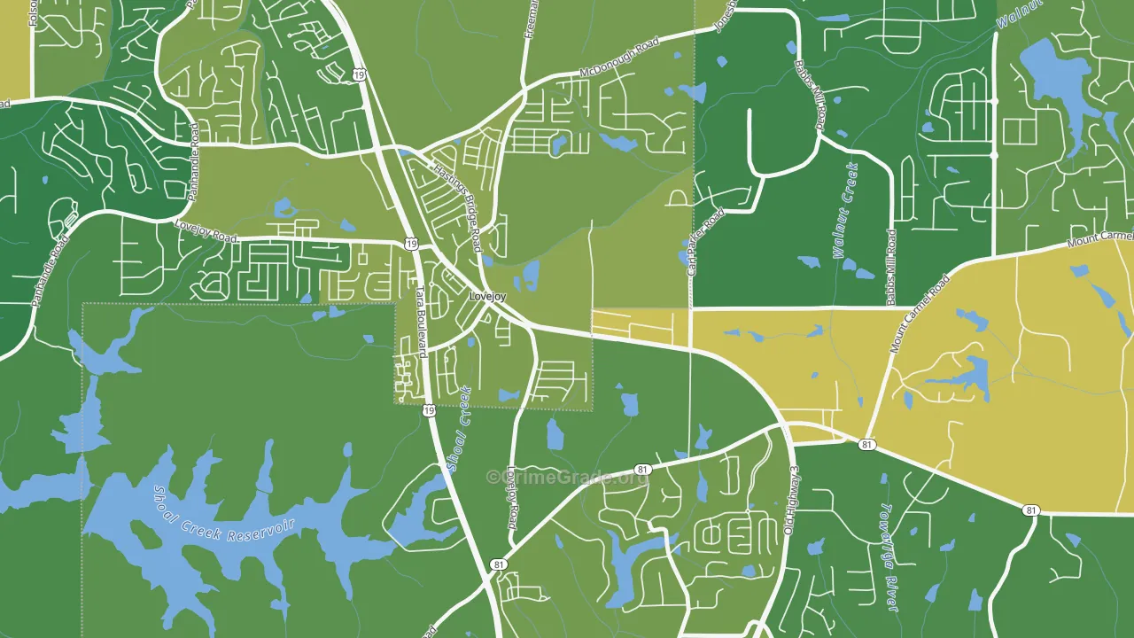 30250, GA Map of Drug-Related Crime Rates