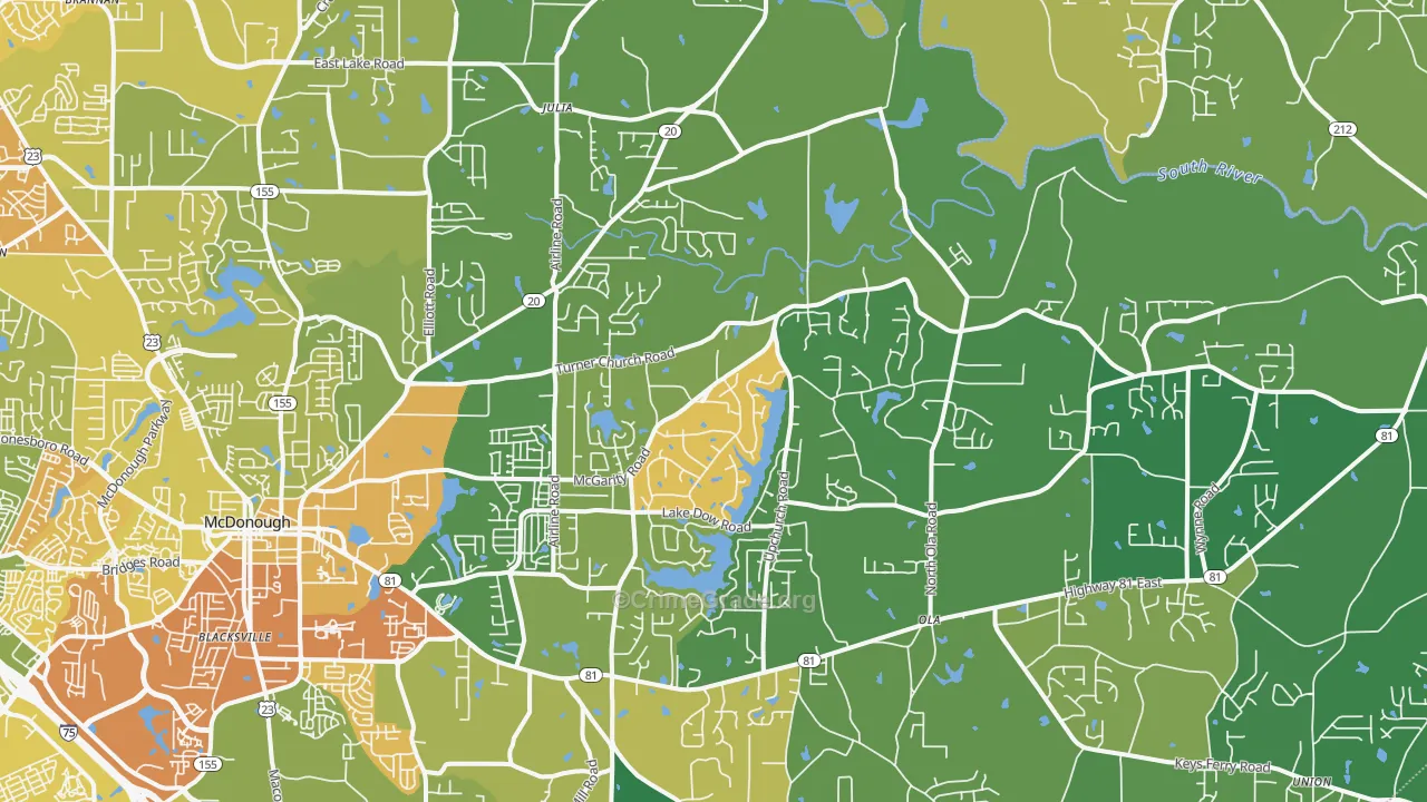 30252, GA Map of Drug-Related Crime Rates