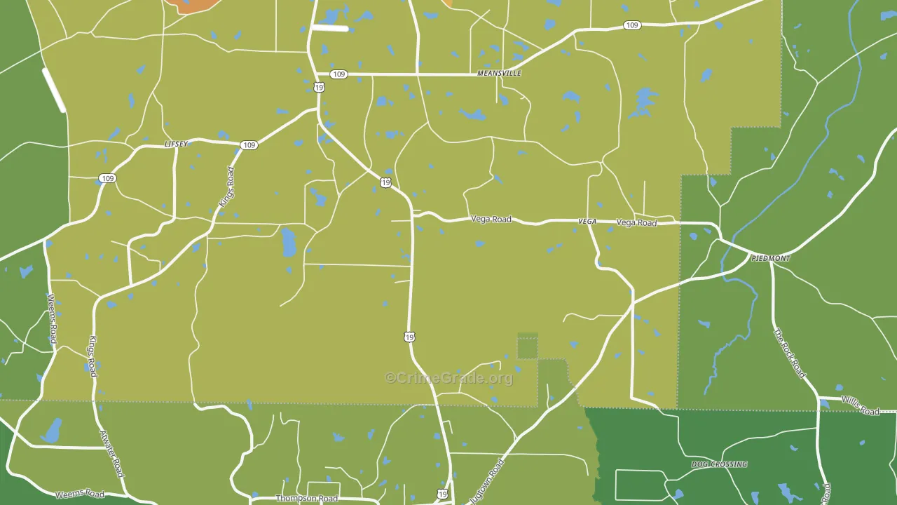 30256, GA Map of Drug-Related Crime Rates