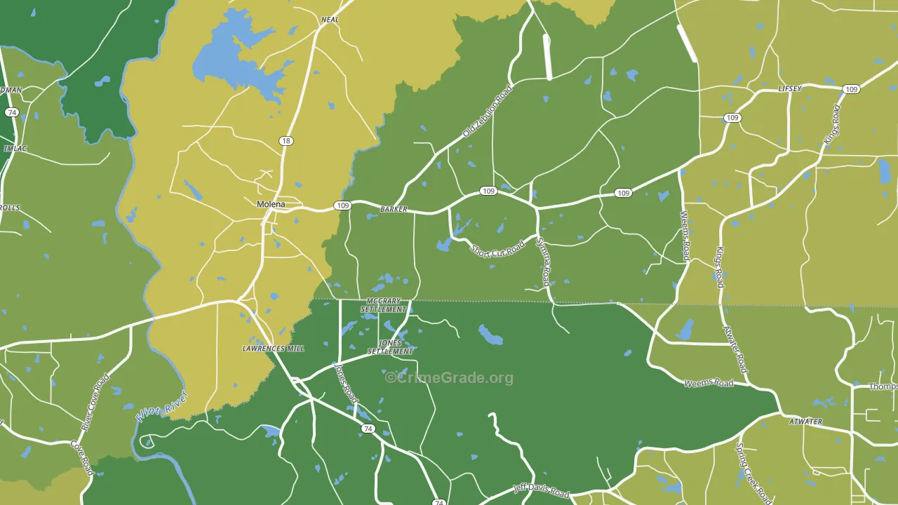 30258, GA Map of Drug-Related Crime Rates