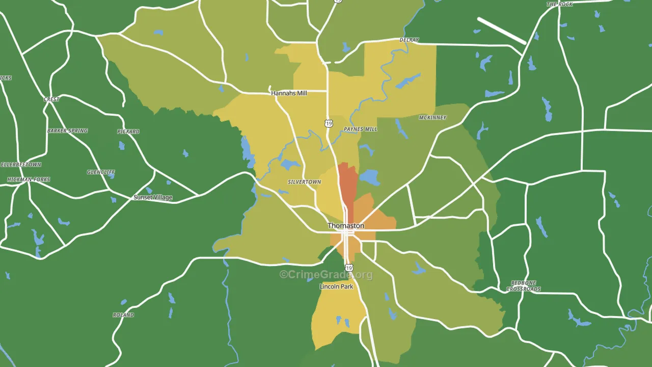 30286, GA Map of Drug-Related Crime Rates