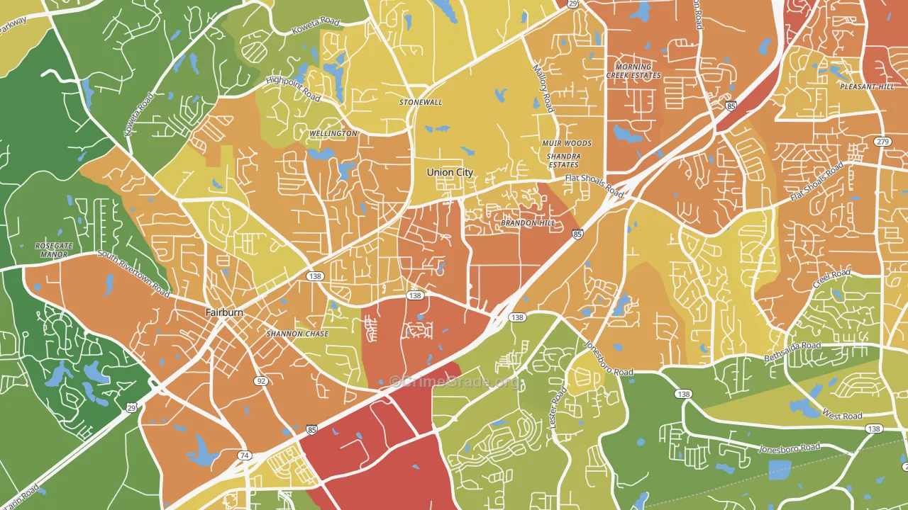 30291, GA Map of Drug-Related Crime Rates