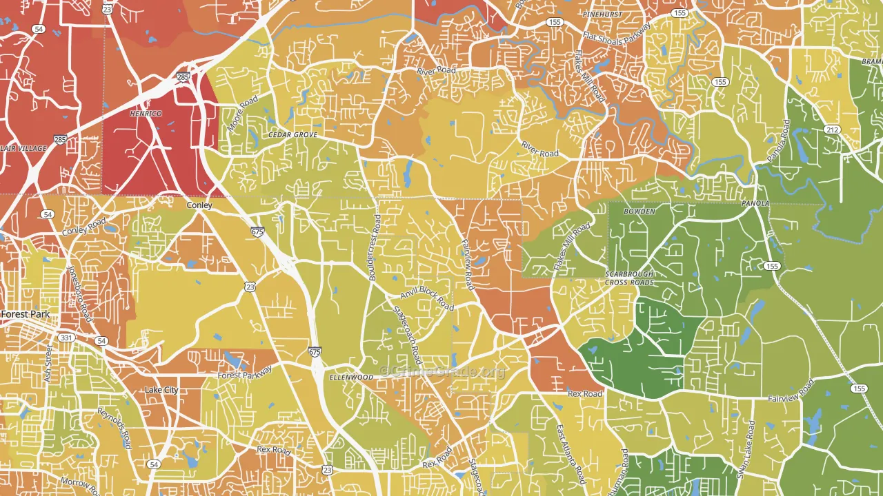 30294, GA Map of Drug-Related Crime Rates