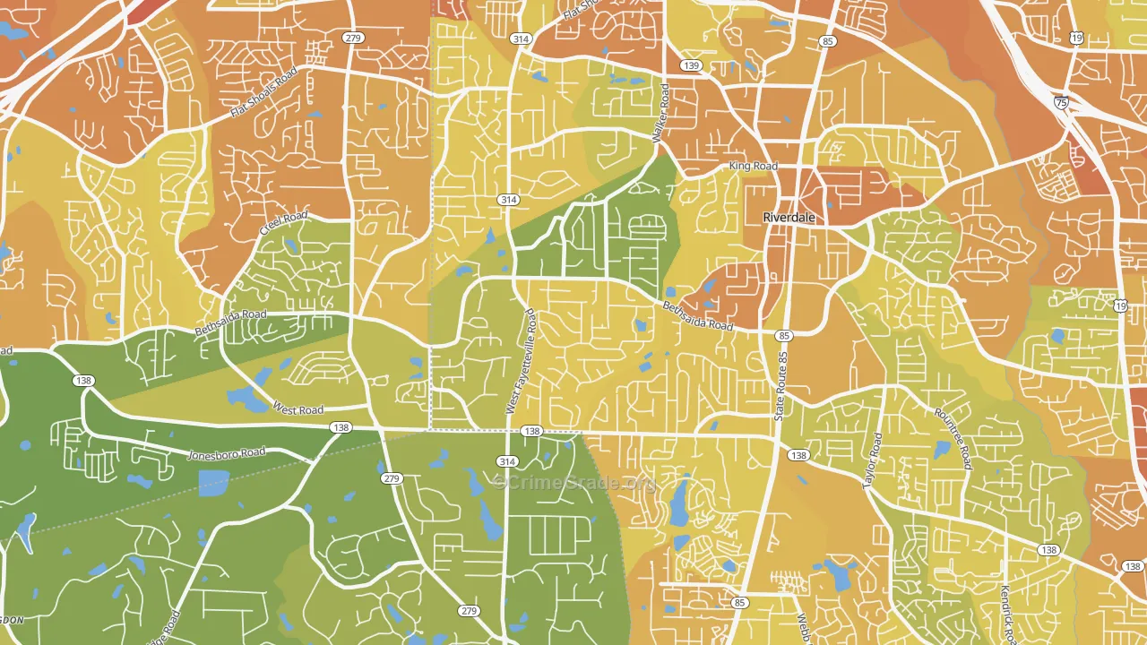 30296, GA Map of Drug-Related Crime Rates