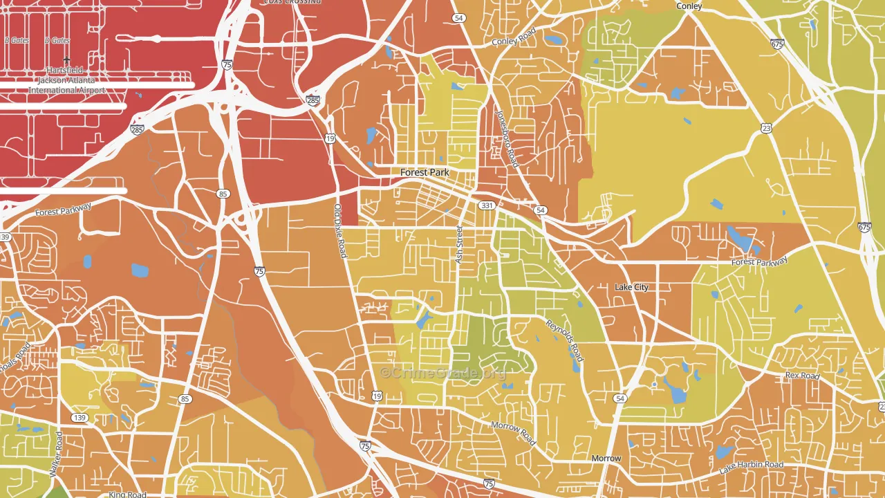 30297, GA Map of Drug-Related Crime Rates