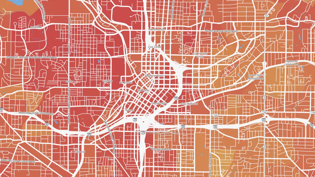 30303, GA Map of Drug-Related Crime Rates