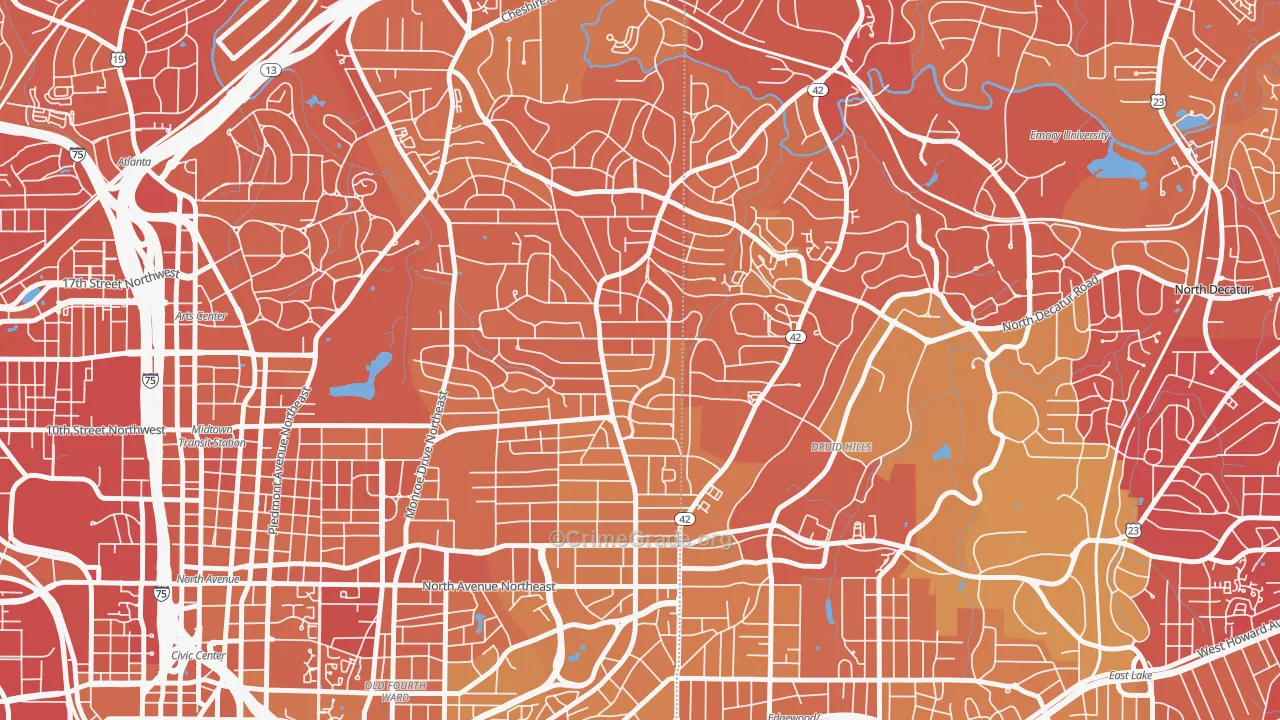 30306, GA Map of Drug-Related Crime Rates