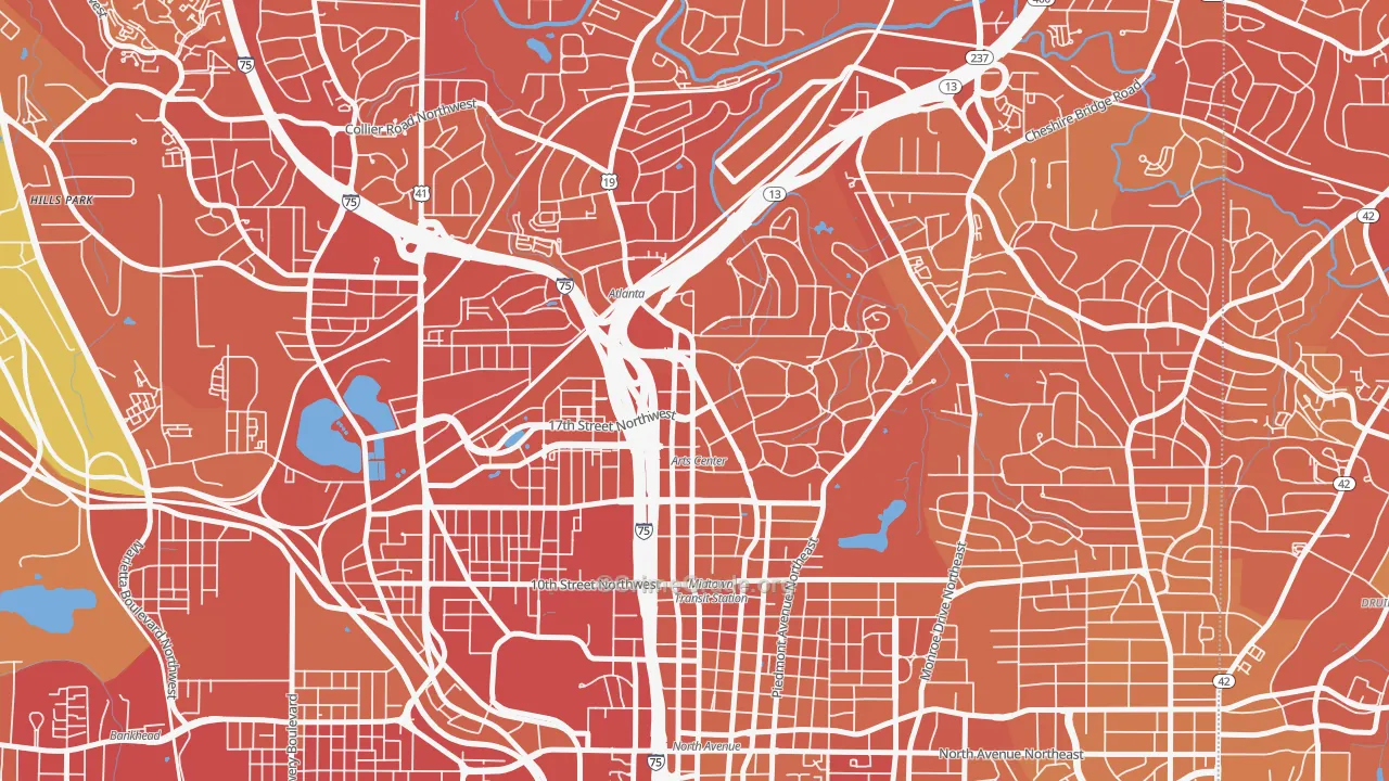 30309, GA Map of Drug-Related Crime Rates