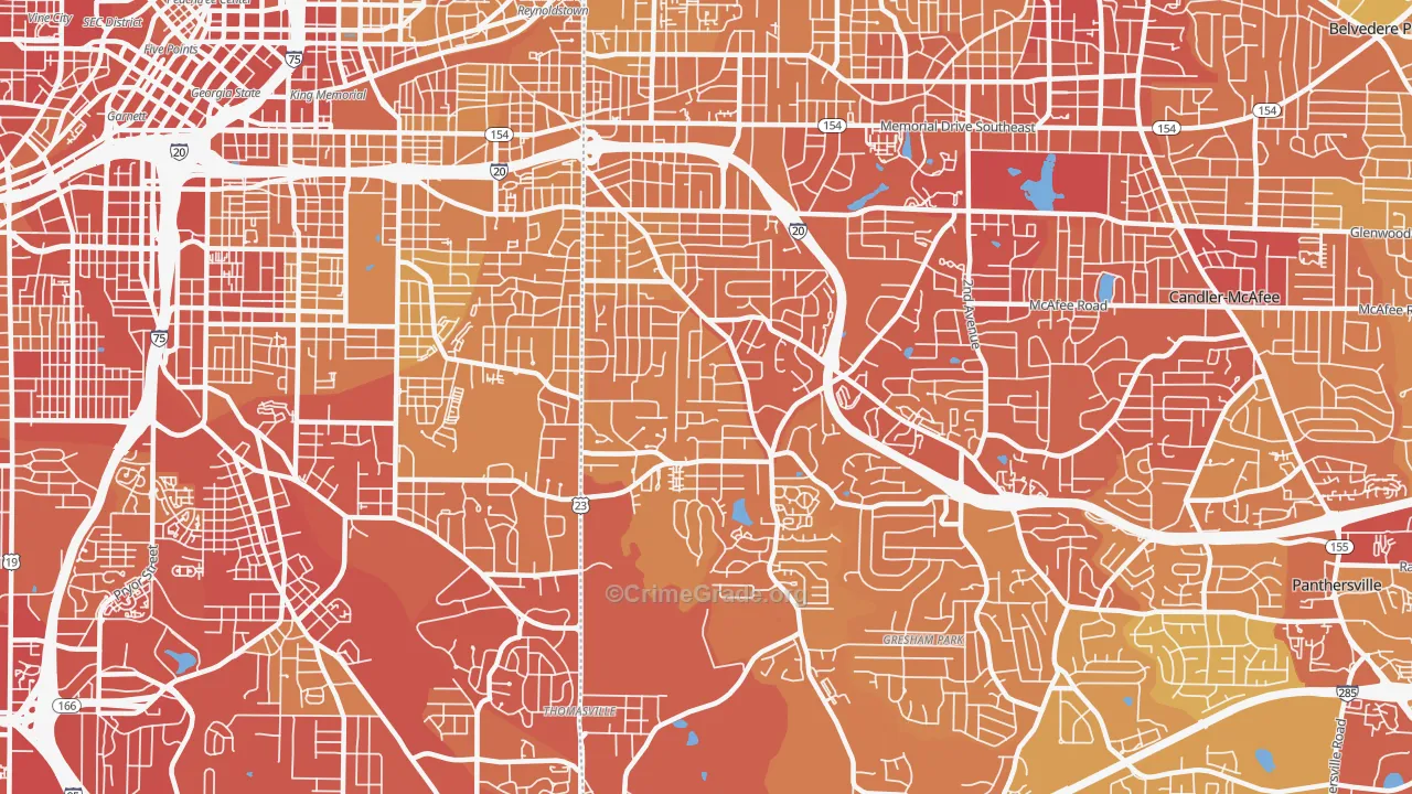 30316, GA Map of Drug-Related Crime Rates