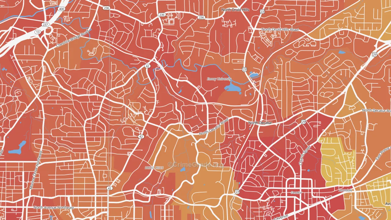 30322, GA Map of Drug-Related Crime Rates