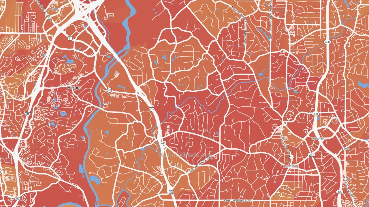 30327, GA Map of Drug-Related Crime Rates