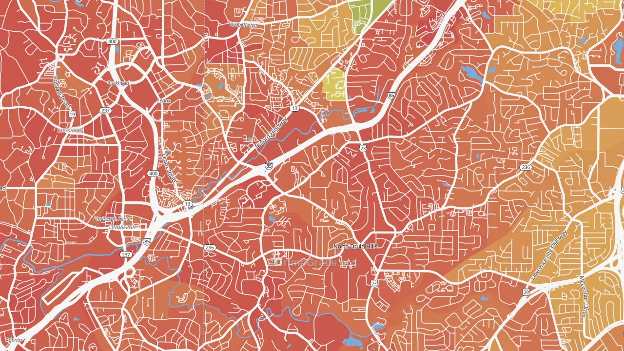 30329, GA Map of Drug-Related Crime Rates