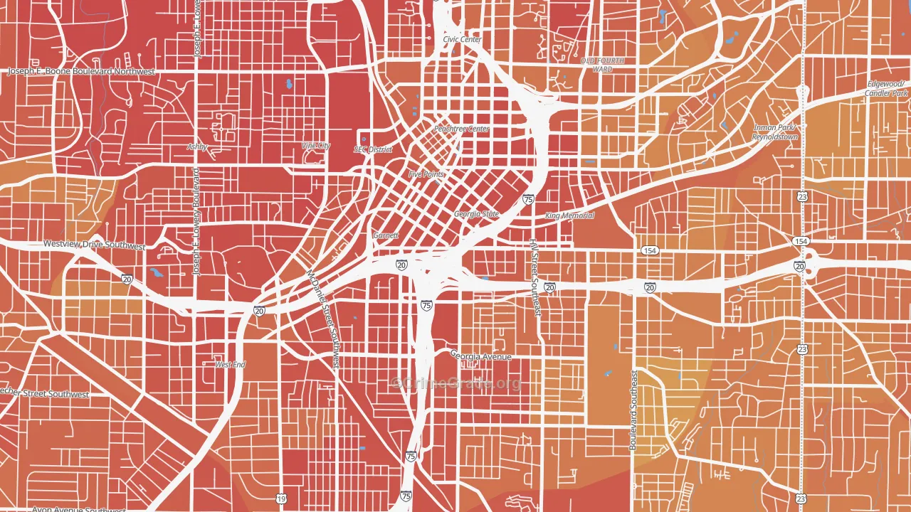 30334, GA Map of Drug-Related Crime Rates