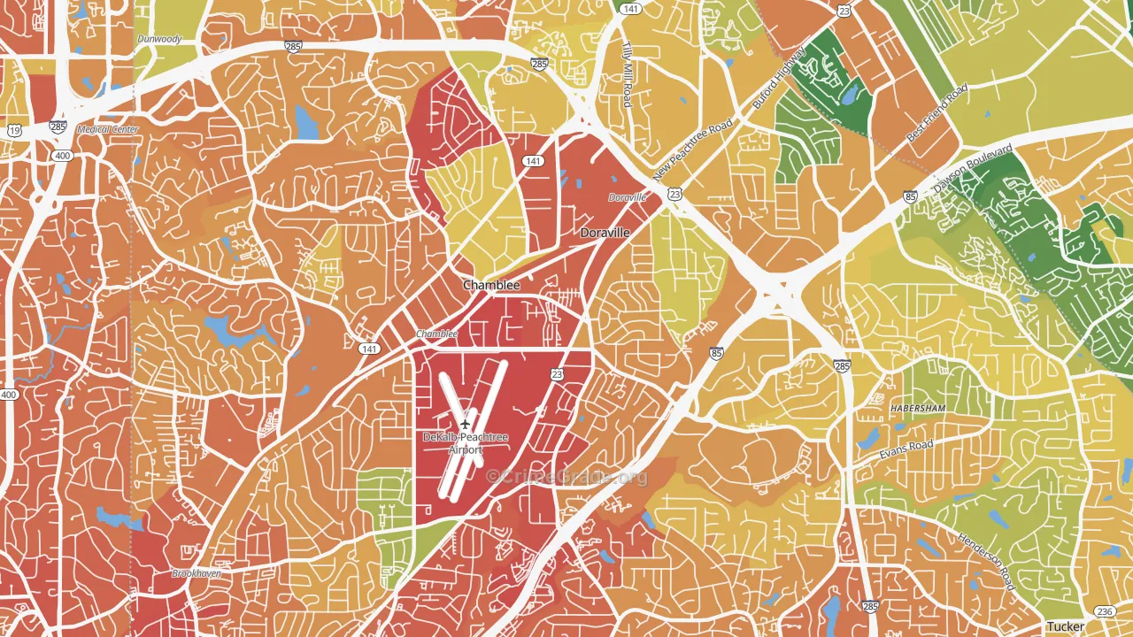 30341, GA Map of Drug-Related Crime Rates