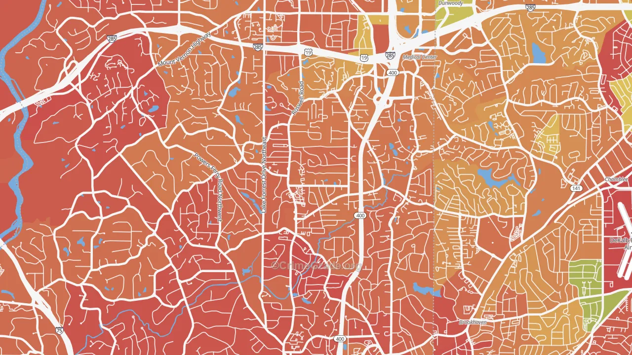 30342, GA Map of Drug-Related Crime Rates