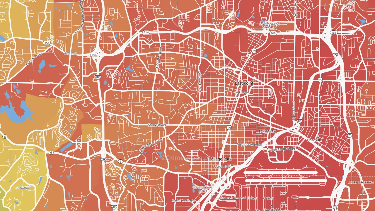 30344, GA Map of Drug-Related Crime Rates