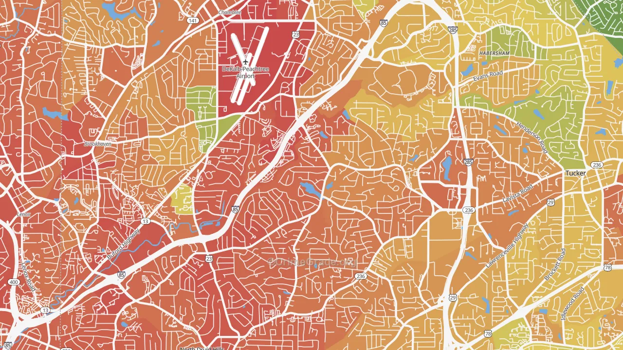 30345, GA Map of Drug-Related Crime Rates