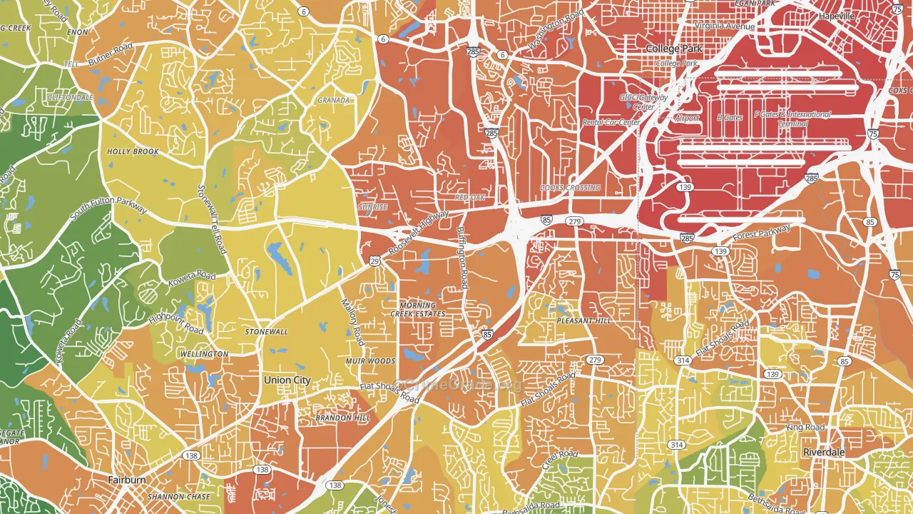 30349, GA Map of Drug-Related Crime Rates