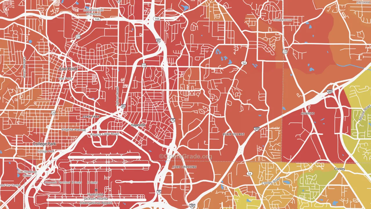 30354, GA Map of Drug-Related Crime Rates
