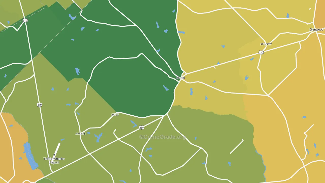 30411, GA Map of Drug-Related Crime Rates