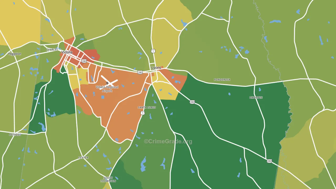 30436, GA Map of Drug-Related Crime Rates