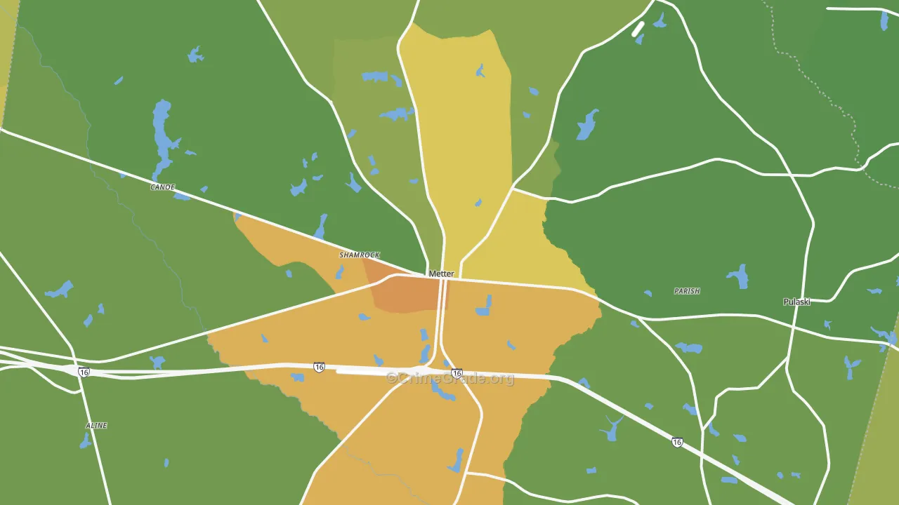 30439, GA Map of Drug-Related Crime Rates