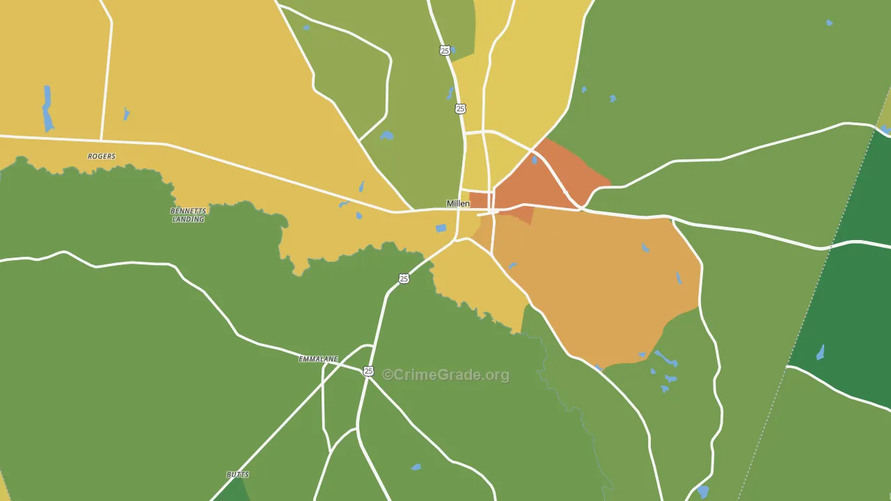 30442, GA Map of Drug-Related Crime Rates