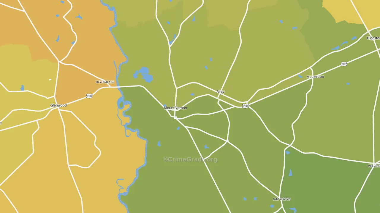 30445, GA Map of Drug-Related Crime Rates