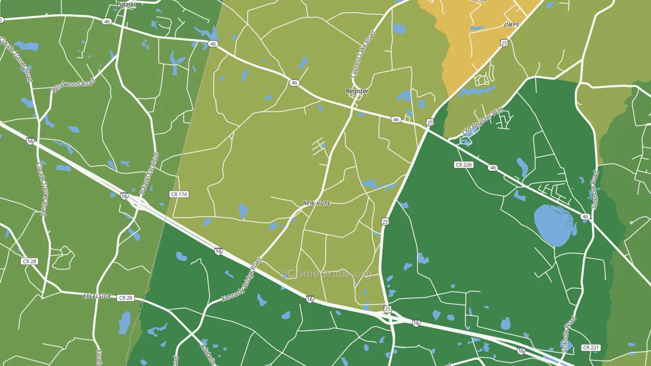 30452, GA Map of Drug-Related Crime Rates