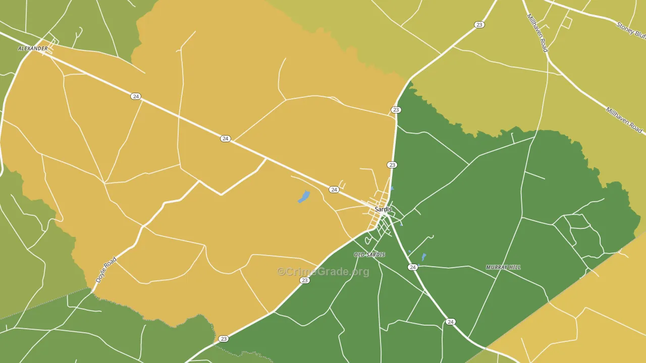 30456, GA Map of Drug-Related Crime Rates