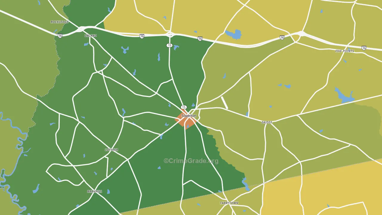 30457, GA Map of Drug-Related Crime Rates