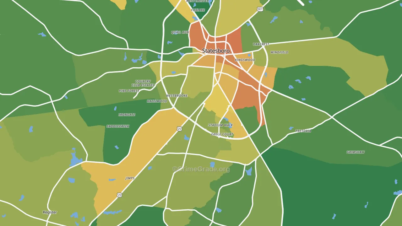 30458, GA Map of Drug-Related Crime Rates