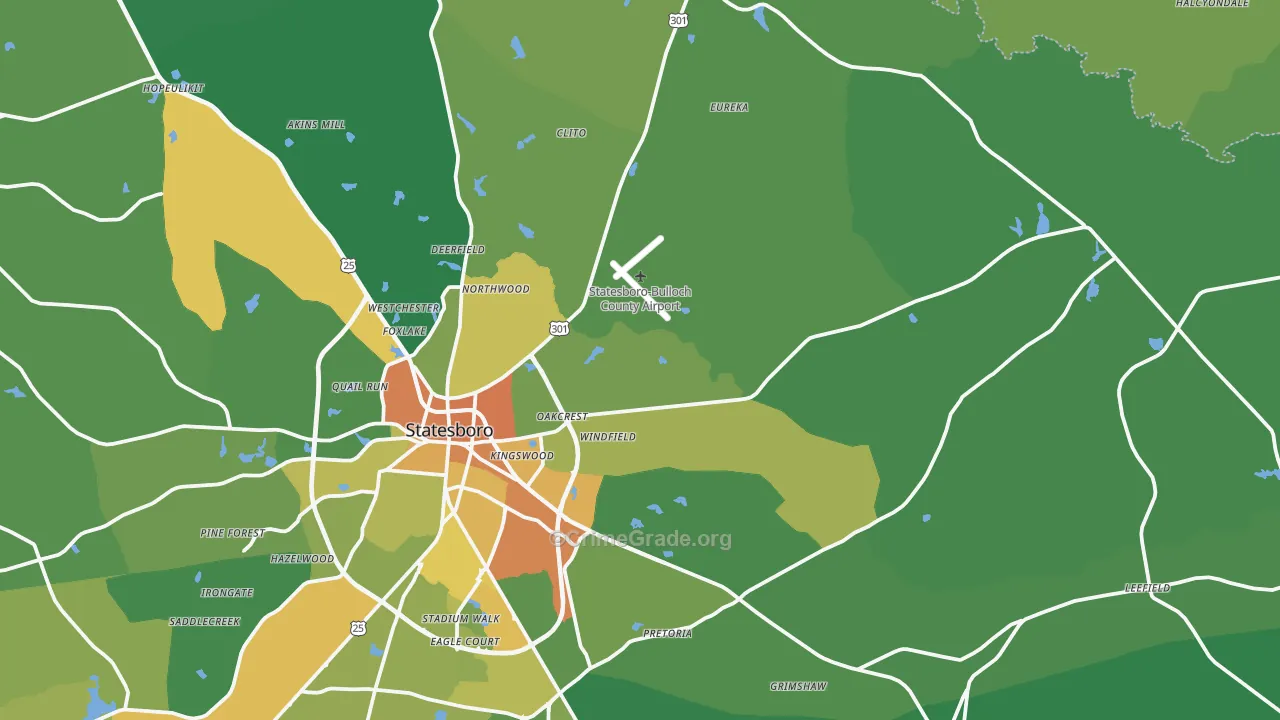 30461, GA Map of Drug-Related Crime Rates