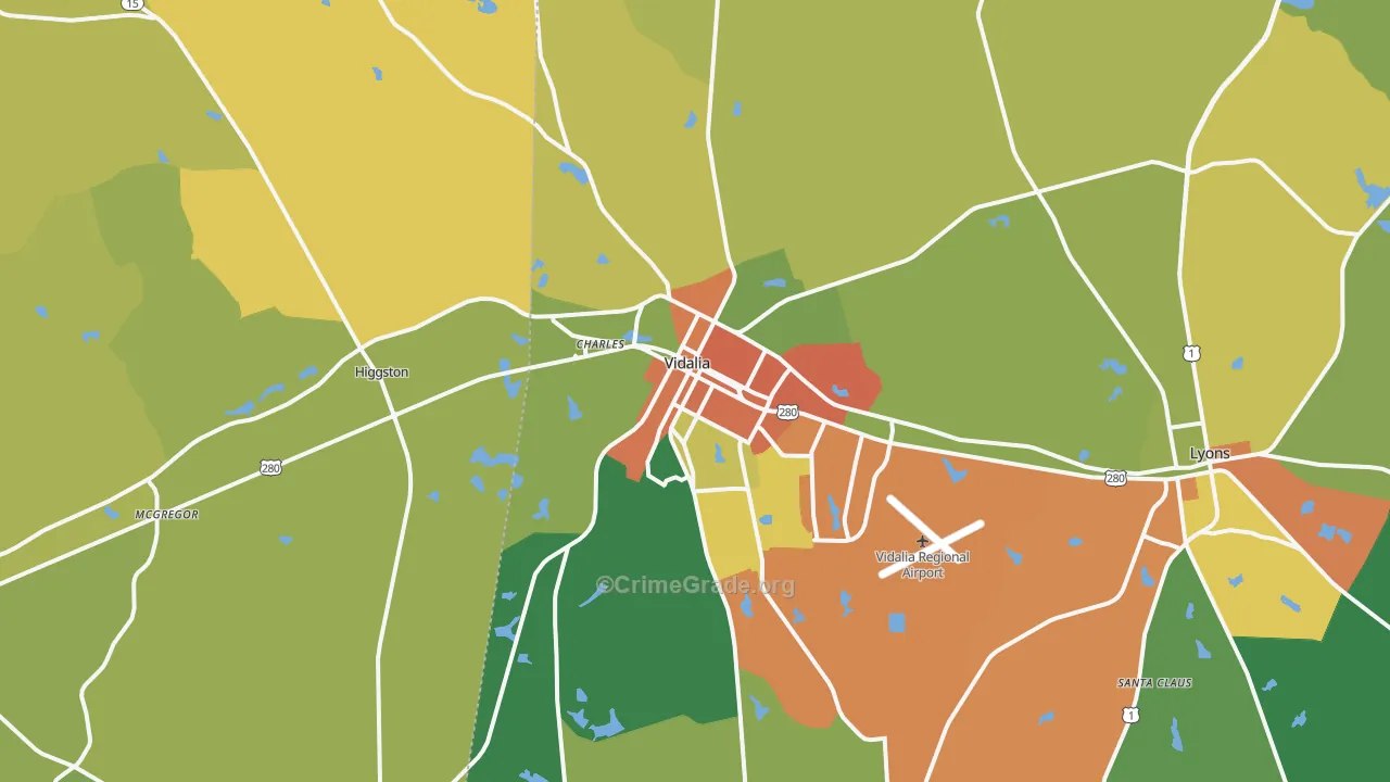 30474, GA Map of Drug-Related Crime Rates