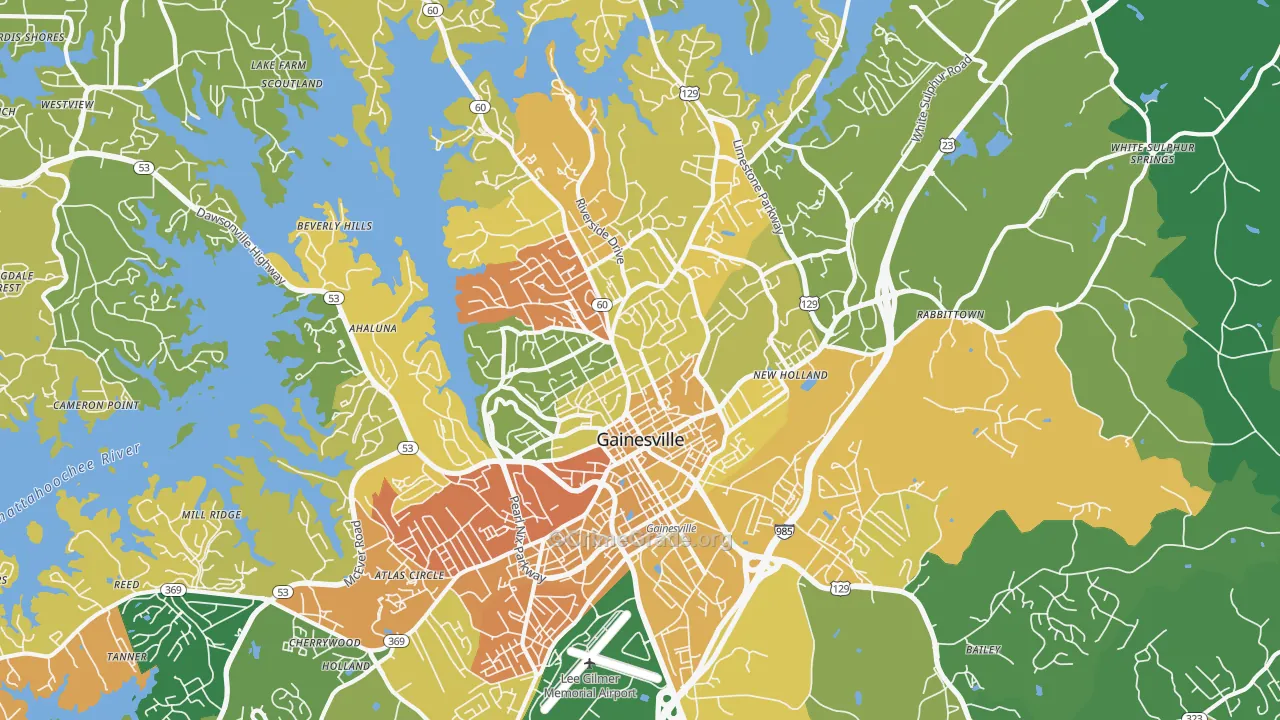 30501, GA Map of Drug-Related Crime Rates