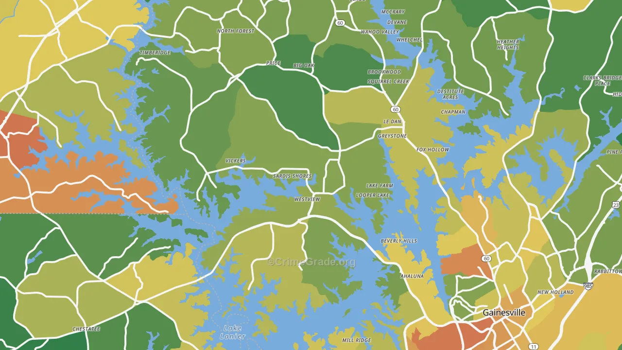 30506, GA Map of Drug-Related Crime Rates