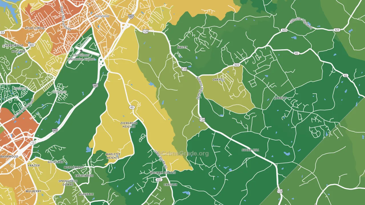30507, GA Map of Drug-Related Crime Rates
