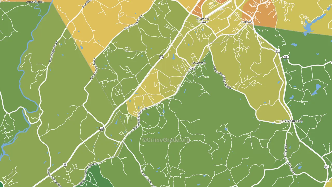 30510, GA Map of Drug-Related Crime Rates