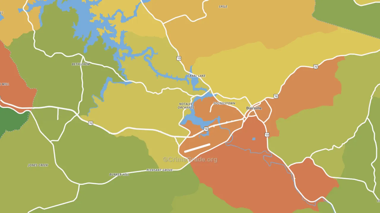 30512, GA Map of Drug-Related Crime Rates