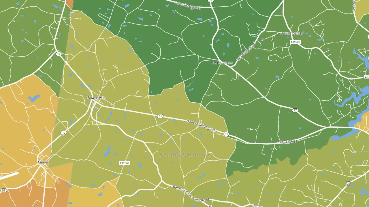 30516, GA Map of Drug-Related Crime Rates