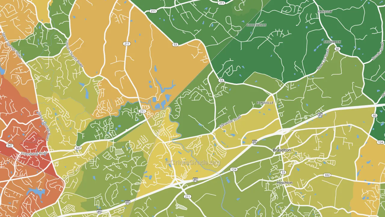 30517, GA Map of Drug-Related Crime Rates