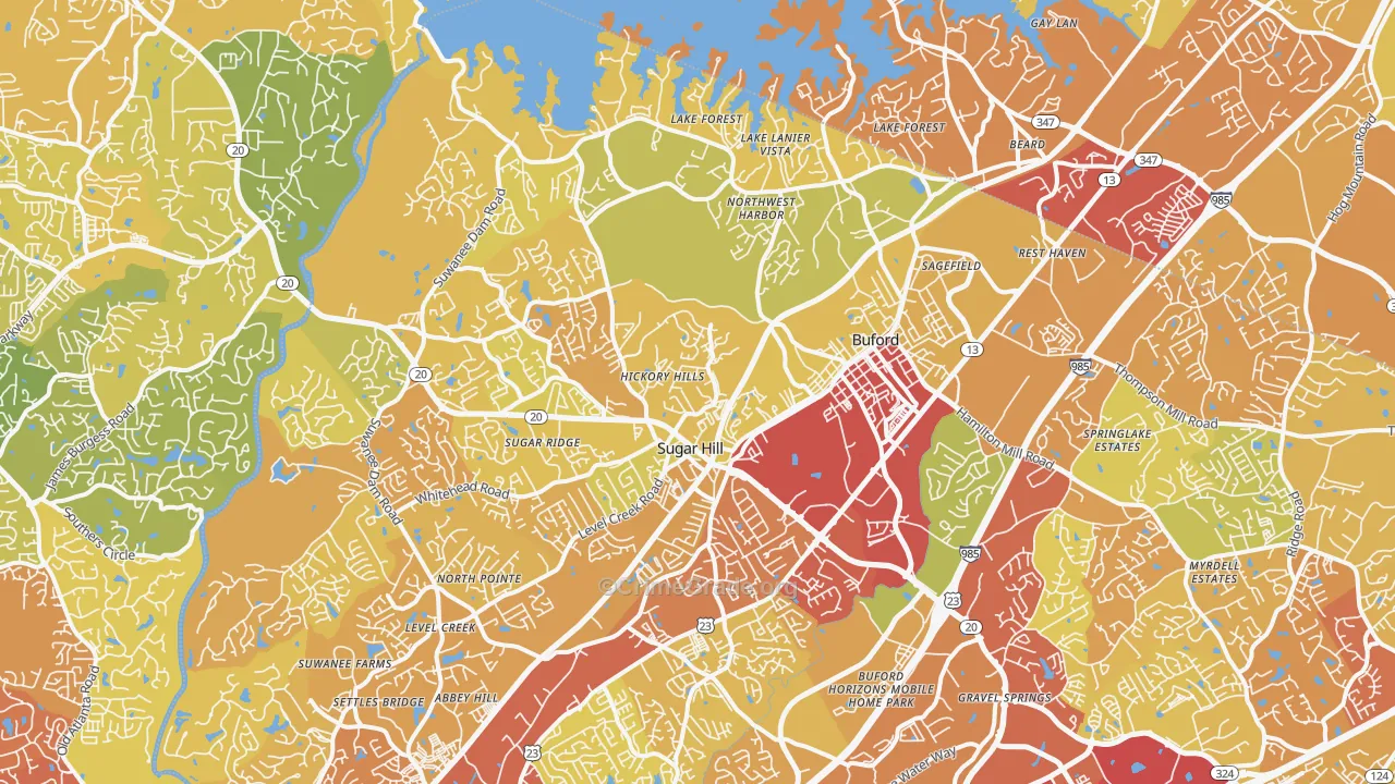 30518, GA Map of Drug-Related Crime Rates