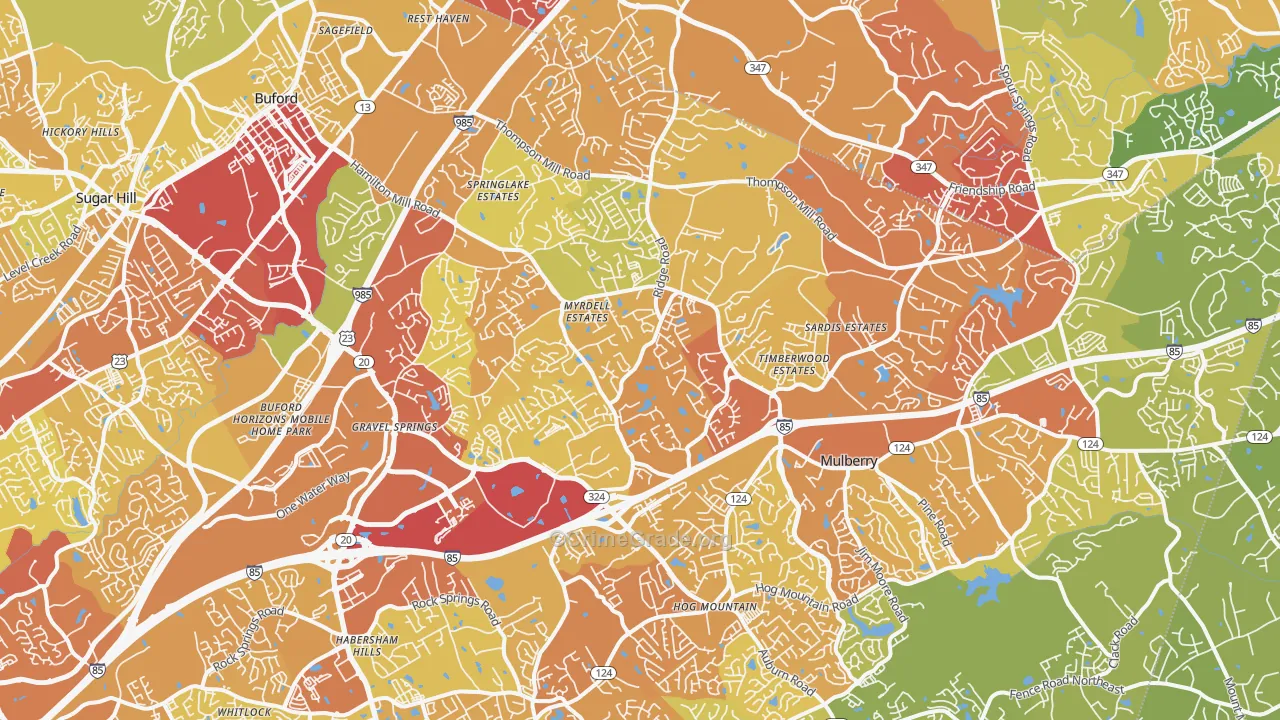 30519, GA Map of Drug-Related Crime Rates