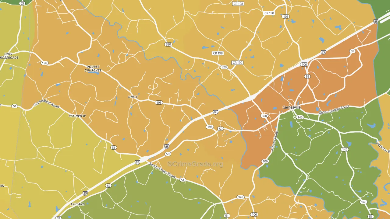 30521, GA Map of Drug-Related Crime Rates