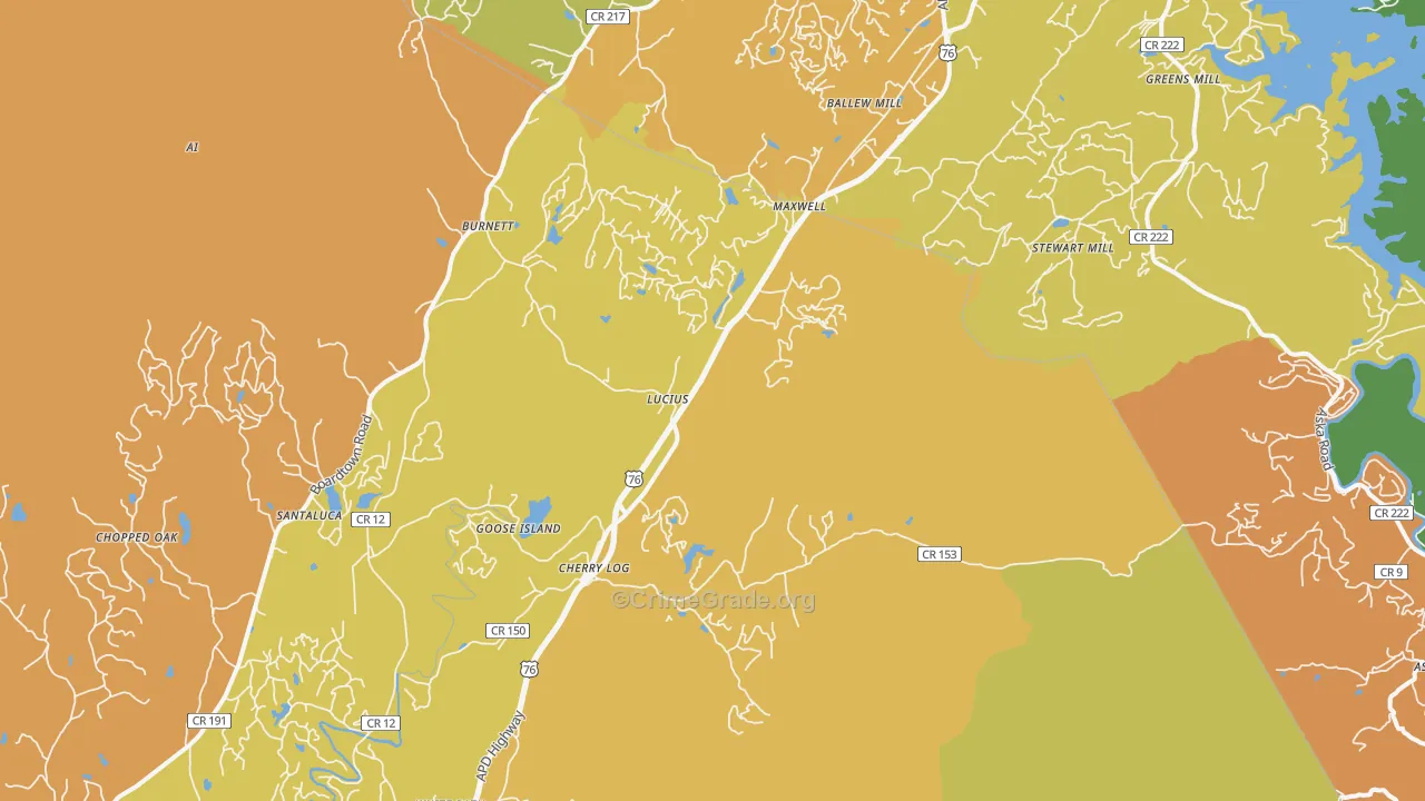 30522, GA Map of Drug-Related Crime Rates