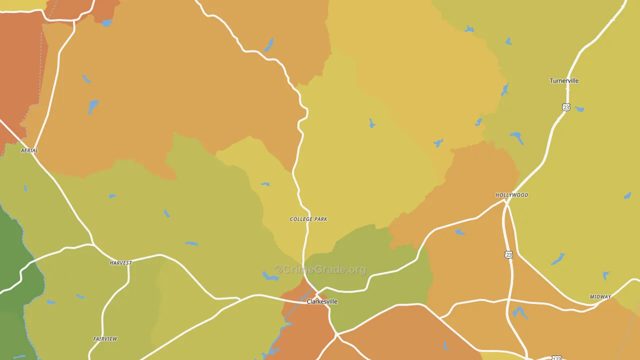 30523, GA Map of Drug-Related Crime Rates