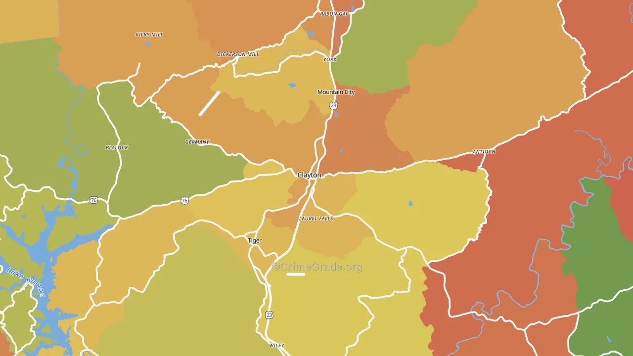 30525, GA Map of Drug-Related Crime Rates