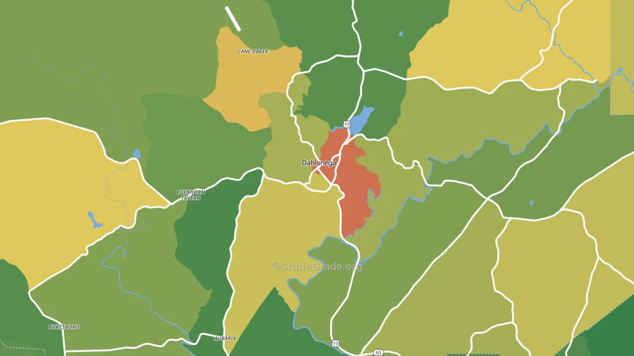 30533, GA Map of Drug-Related Crime Rates