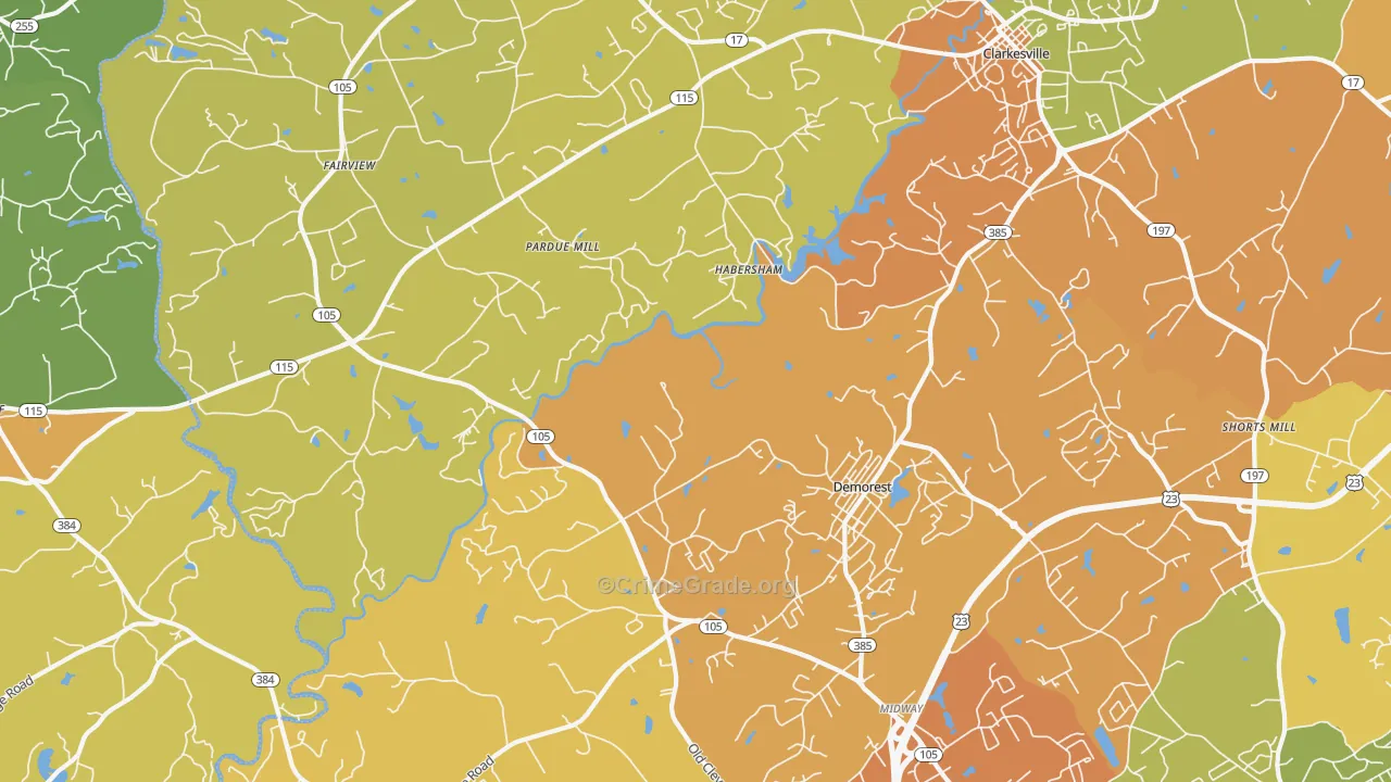 30535, GA Map of Drug-Related Crime Rates